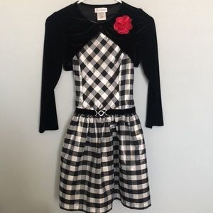 Jona Michelle Size 10 Black and White plaid dress